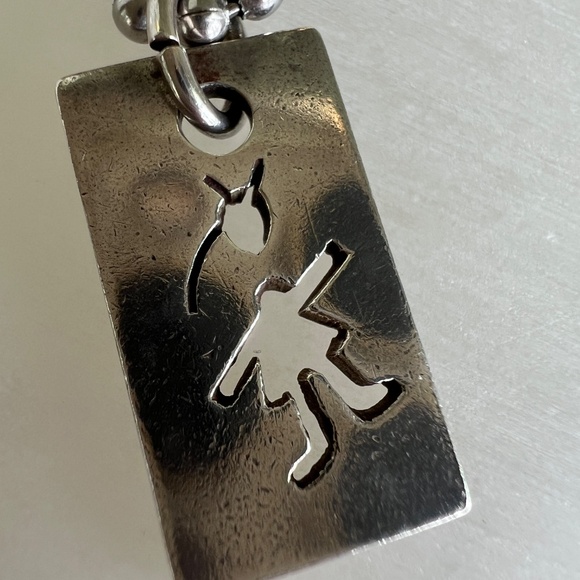 Anni & Co. 1991 Sterling Silver Cutout Pendant Necklace Girl & Boy Design VTG - Picture 4 of 10